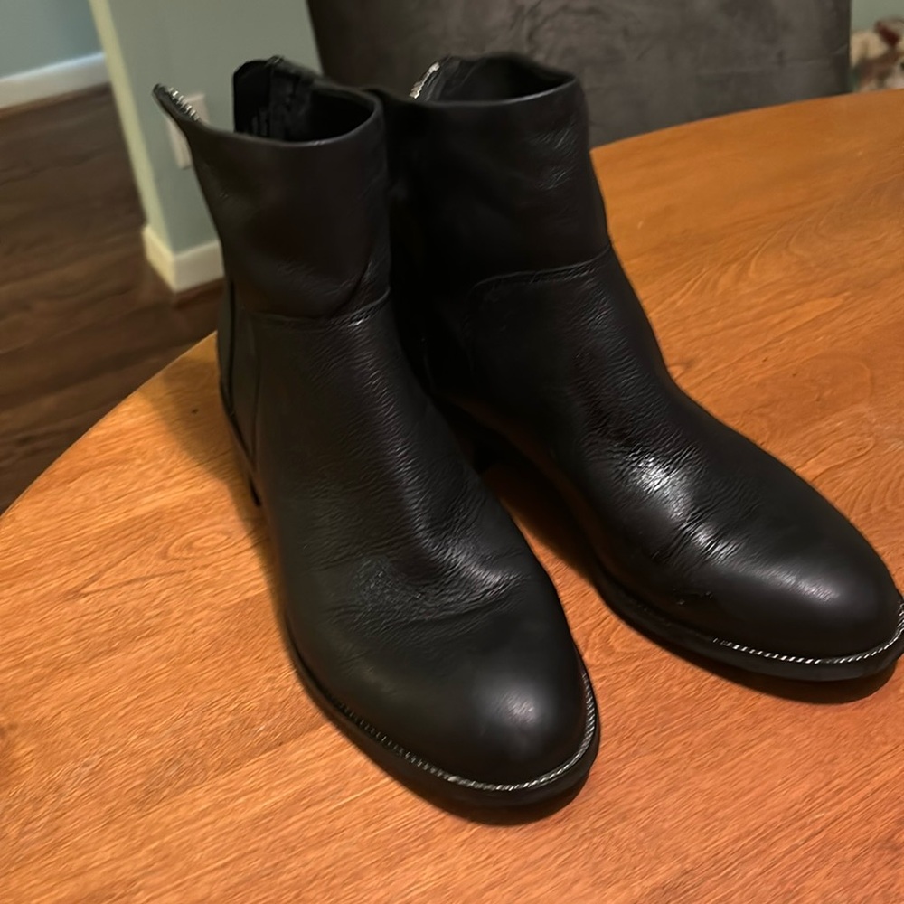 Franco Sarto Black Leather Ankle Boots